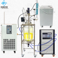 Chemical jacketed glass reactor vessel